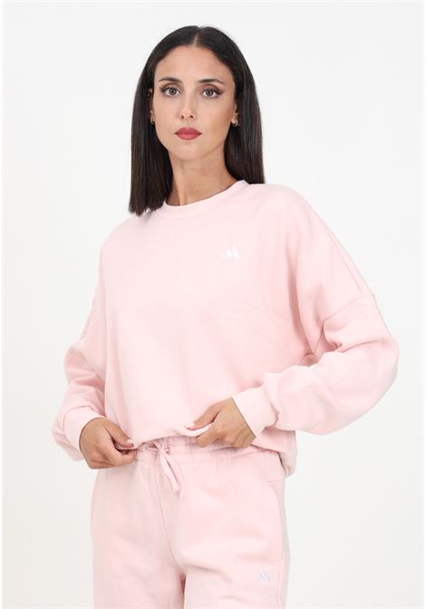 Felpa girocollo Essentials Small Logo Feel Cozy rosa da donna ADIDAS PERFORMANCE | IX7954.